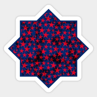 Red stars on blue grunge Sticker